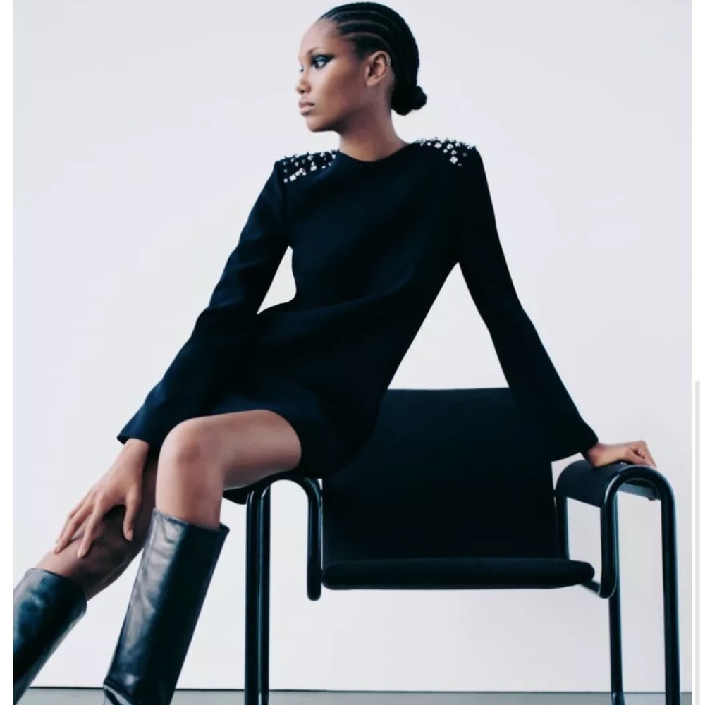 NWT ZARA STUDDED MINI DRESS
